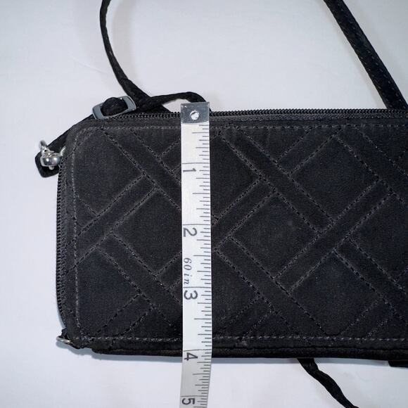 Vera Bradley Bag Small Black Diamond Seams Wallet Bag Purse 7 x 4 x 3 inches - Picture 8 of 9